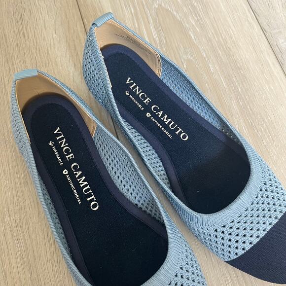 Vince Camuto 'Femils' Women's 6 Knit Washable Ballet Flat Blue Slip On Shoe - Picture 6 of 9